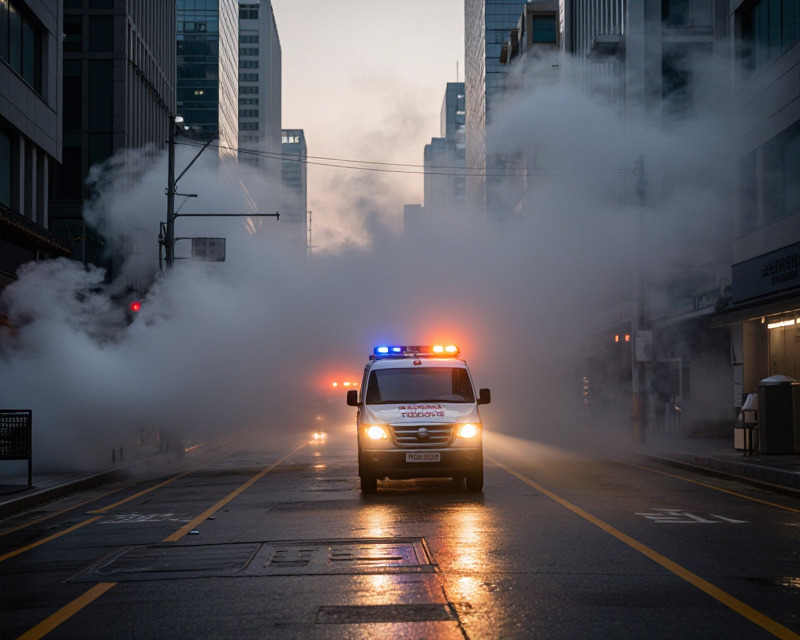 Fire scene in Seoul