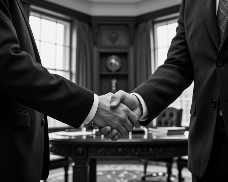 Diplomatic meeting atmosphere