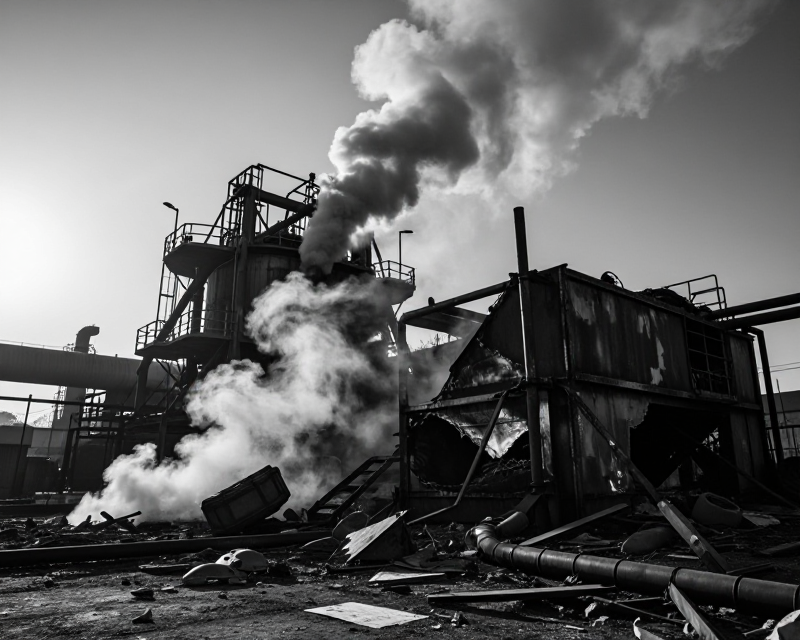 Industrial explosion aftermath